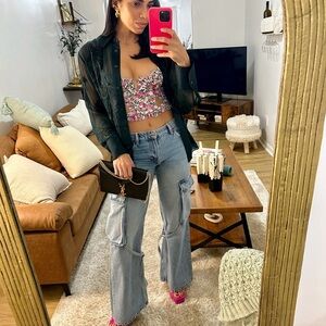 For Love And Lemons Floral Crop Top